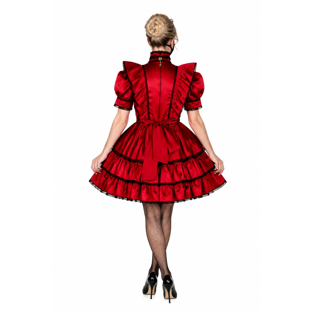 rotes Satinkleid G789