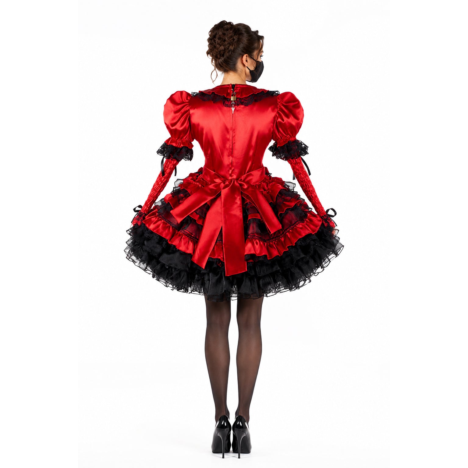 rotes Satinkleid G791