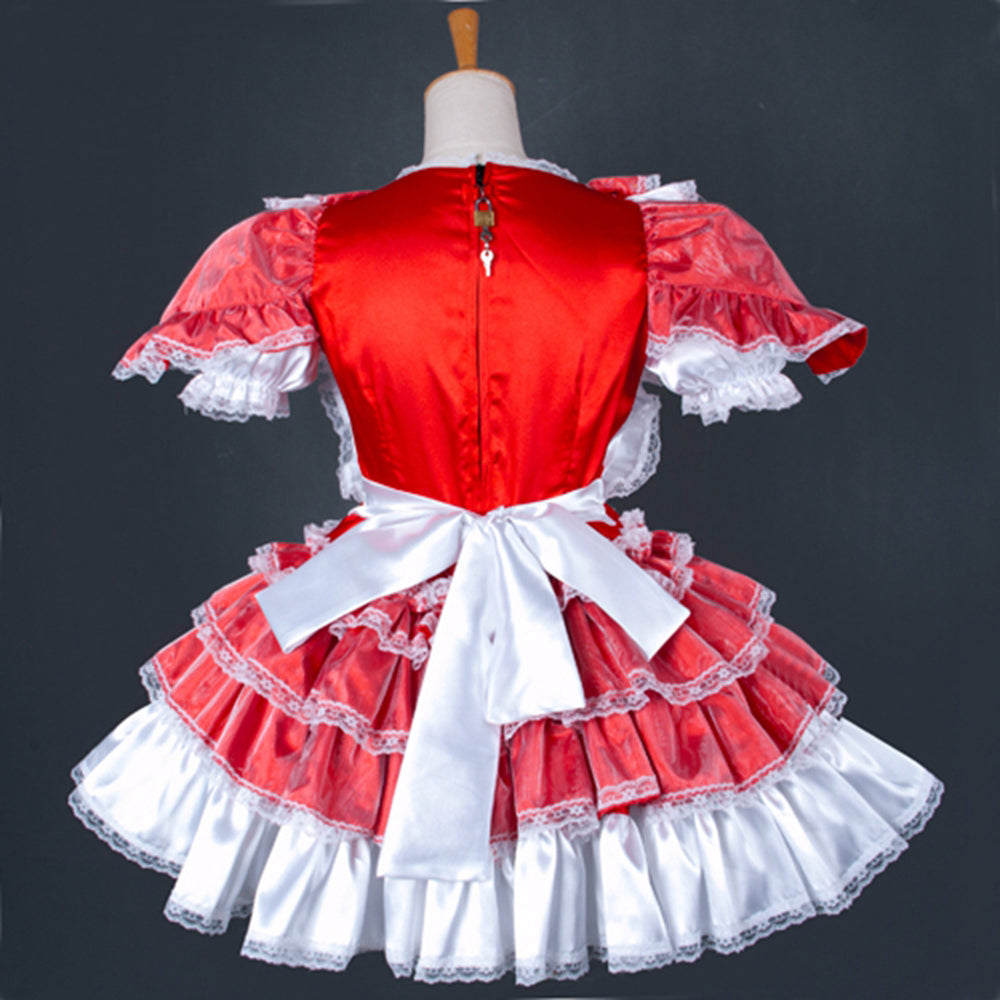 rotes Satinkleid G792