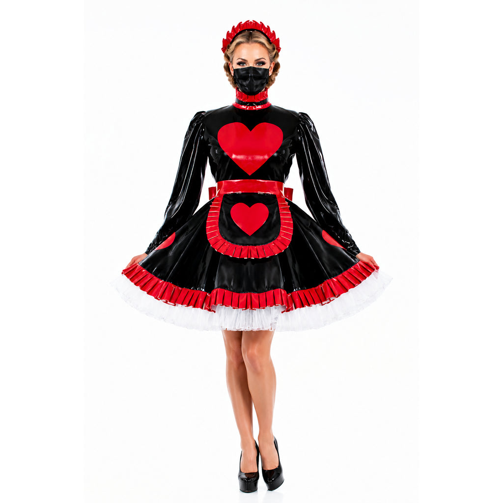 schwarzes schweres PVC-Kleid G796