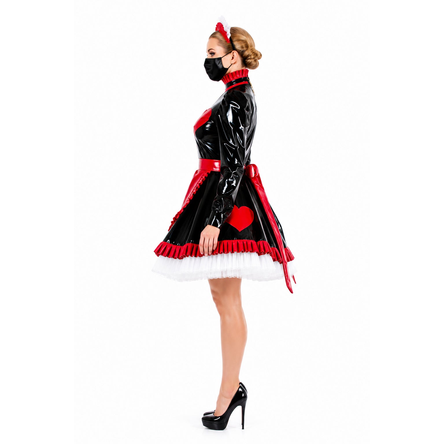 schwarzes schweres PVC-Kleid G796