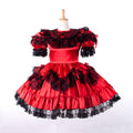 rotes Satinkleid G833