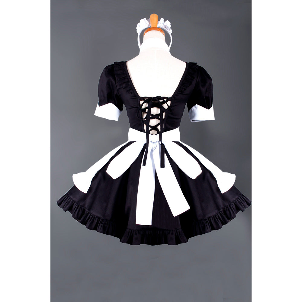 schwarzes Baumwollkleid G861