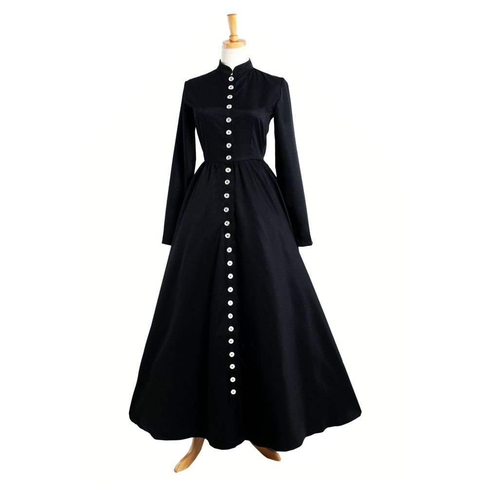schwarzes Baumwollkleid G882