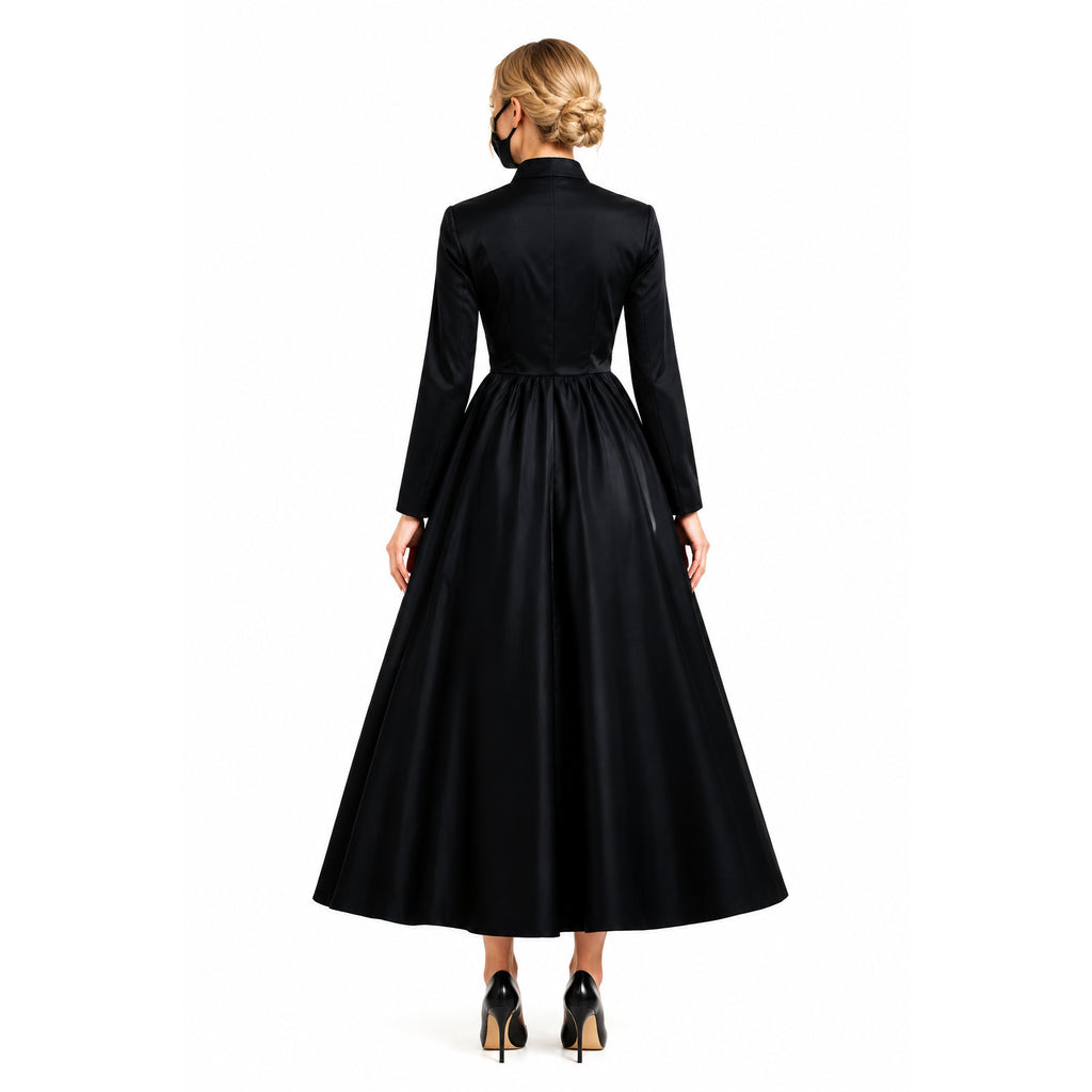 schwarzes Baumwollkleid G882