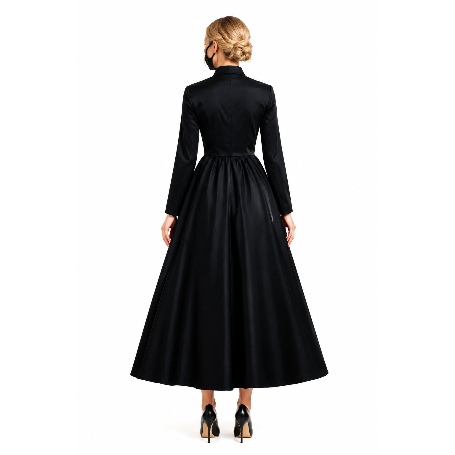 schwarzes Baumwollkleid G882