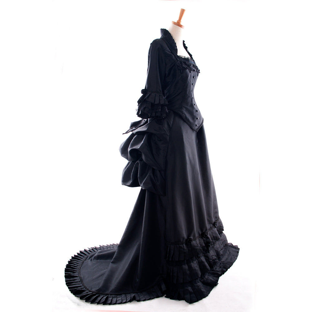 schwarzes Taftkleid G909