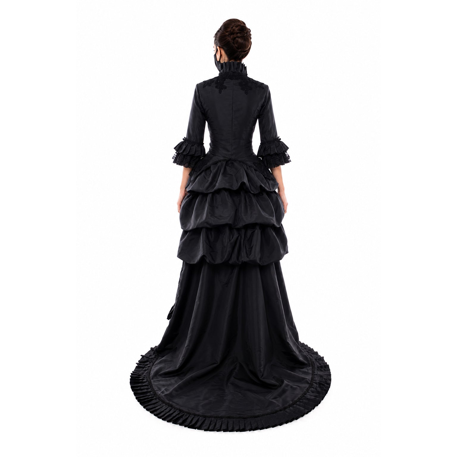 schwarzes Taftkleid G909