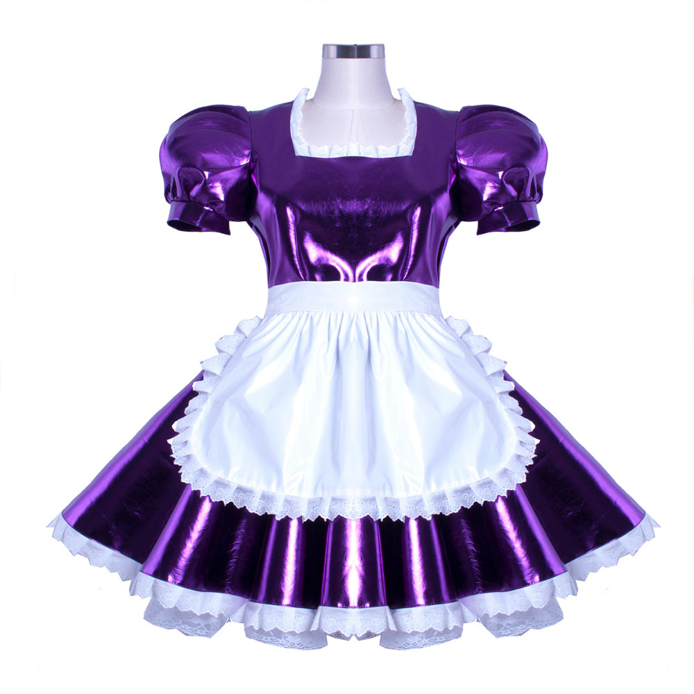 Lila, schweres PVC-Kleid G912