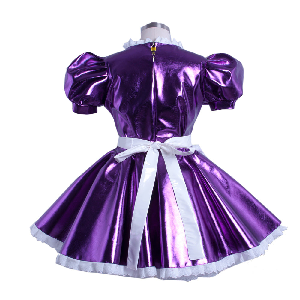 Lila, schweres PVC-Kleid G912