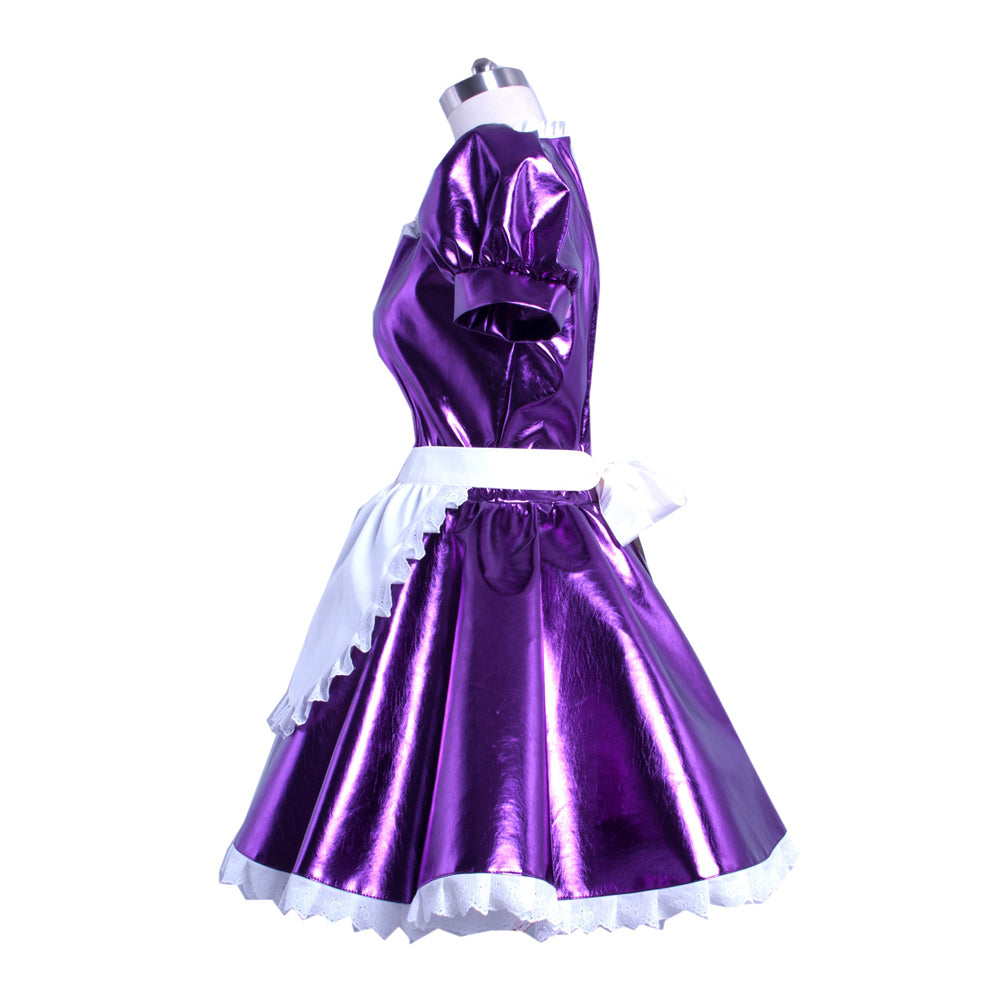 Lila, schweres PVC-Kleid G912