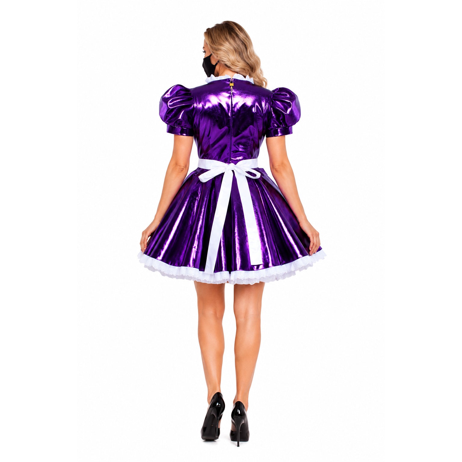 Lila, schweres PVC-Kleid G912