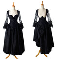Black Gothic Corset Dress with Lace Sleeves G920
