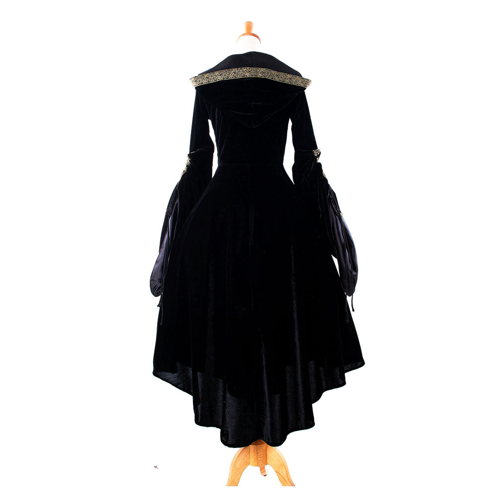 Gothic Hooded Black and Red Medieval Dress G925