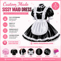 Custom Made Lockable PVC Sissy Maid Dress – Black & White Elegant Lolita Style Costume G000